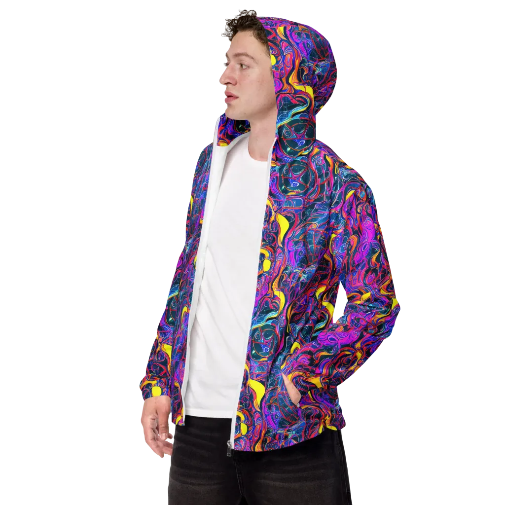 Magenta Maelstrom on Men's Windbreaker — Left Front