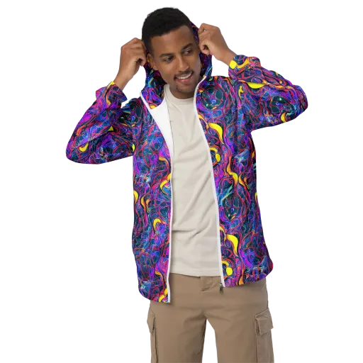 Magenta Maelstrom on a Men's Windbreaker