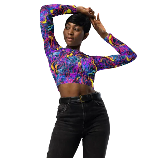 Magenta Maelstrom on a Long Sleeve Crop Top