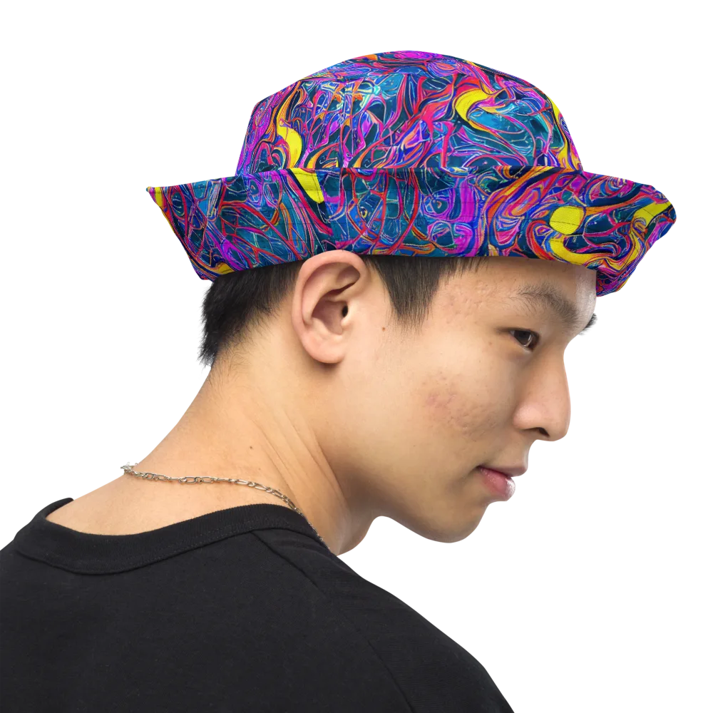 Magenta Maelstrom on Reversible Bucket Hat — Right Outside