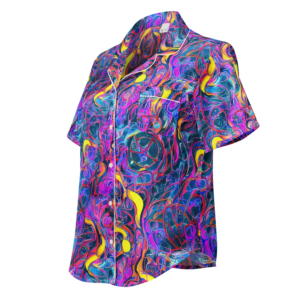 Magenta Maelstrom on Women's Short Sleeve Pajama Top — Left Front
