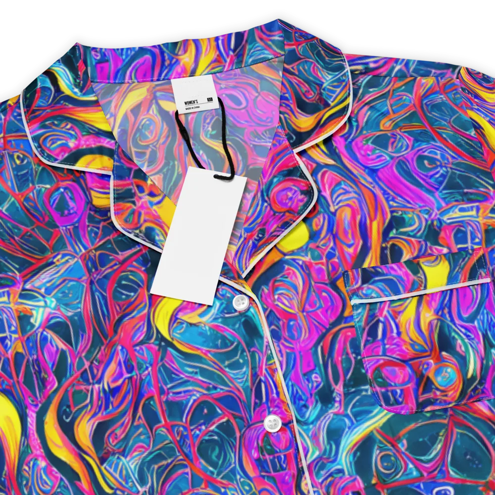 Magenta Maelstrom on Women's Short Sleeve Pajama Top — Product details