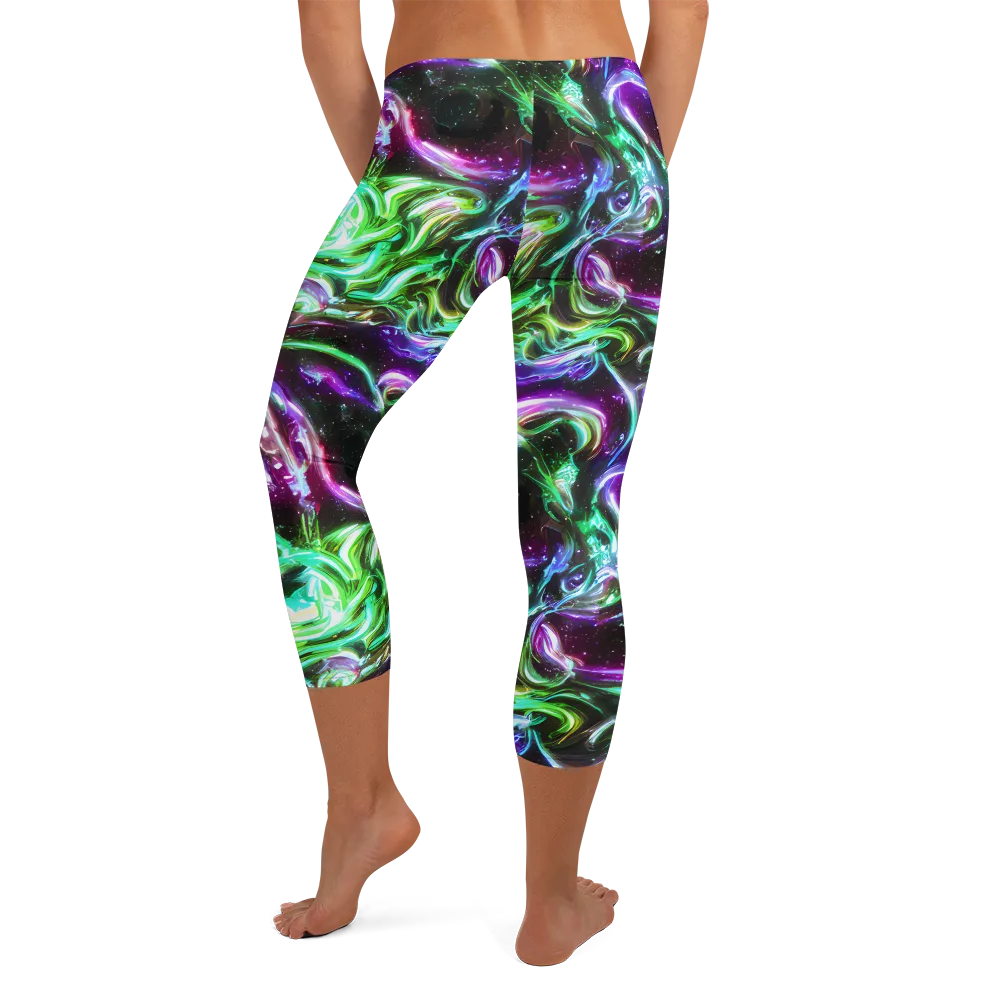 Stellar Serpent on Capri Leggings — Back