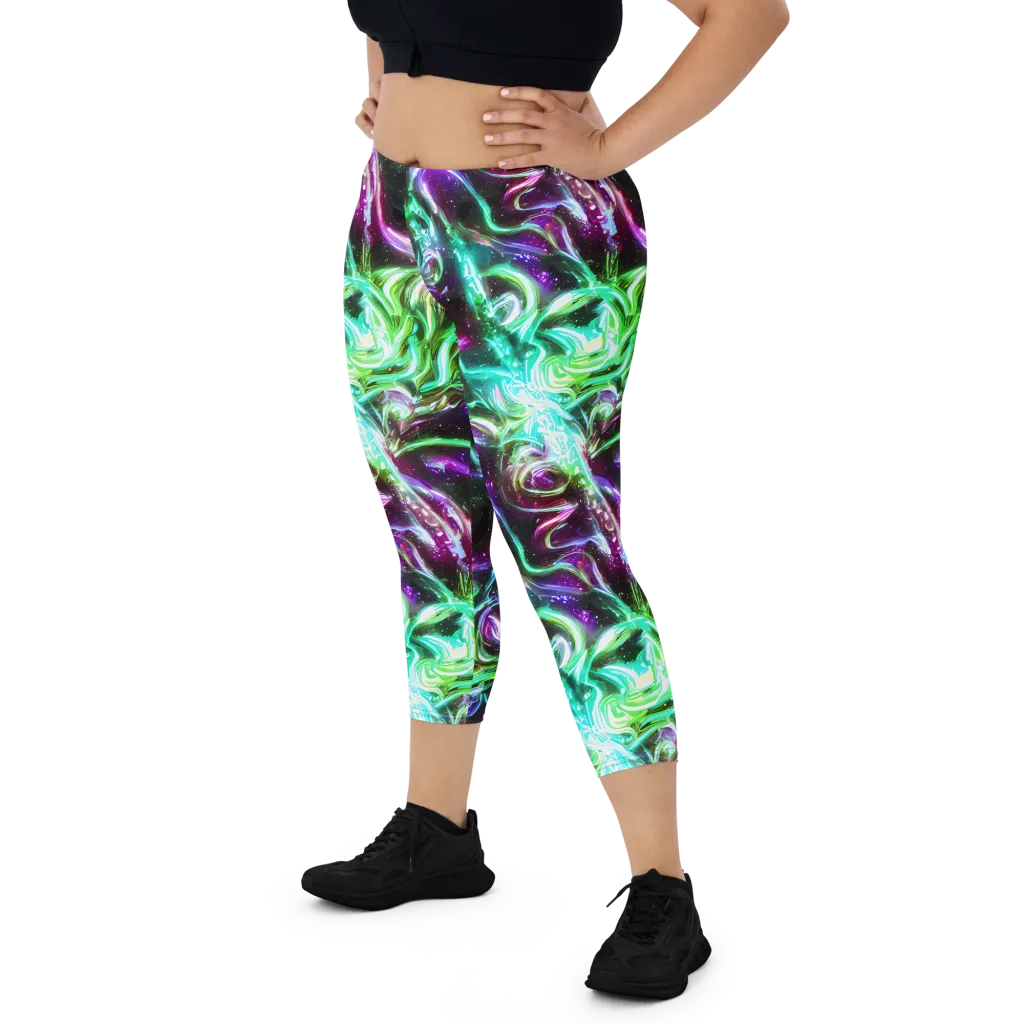Stellar Serpent on Capri Leggings — Front