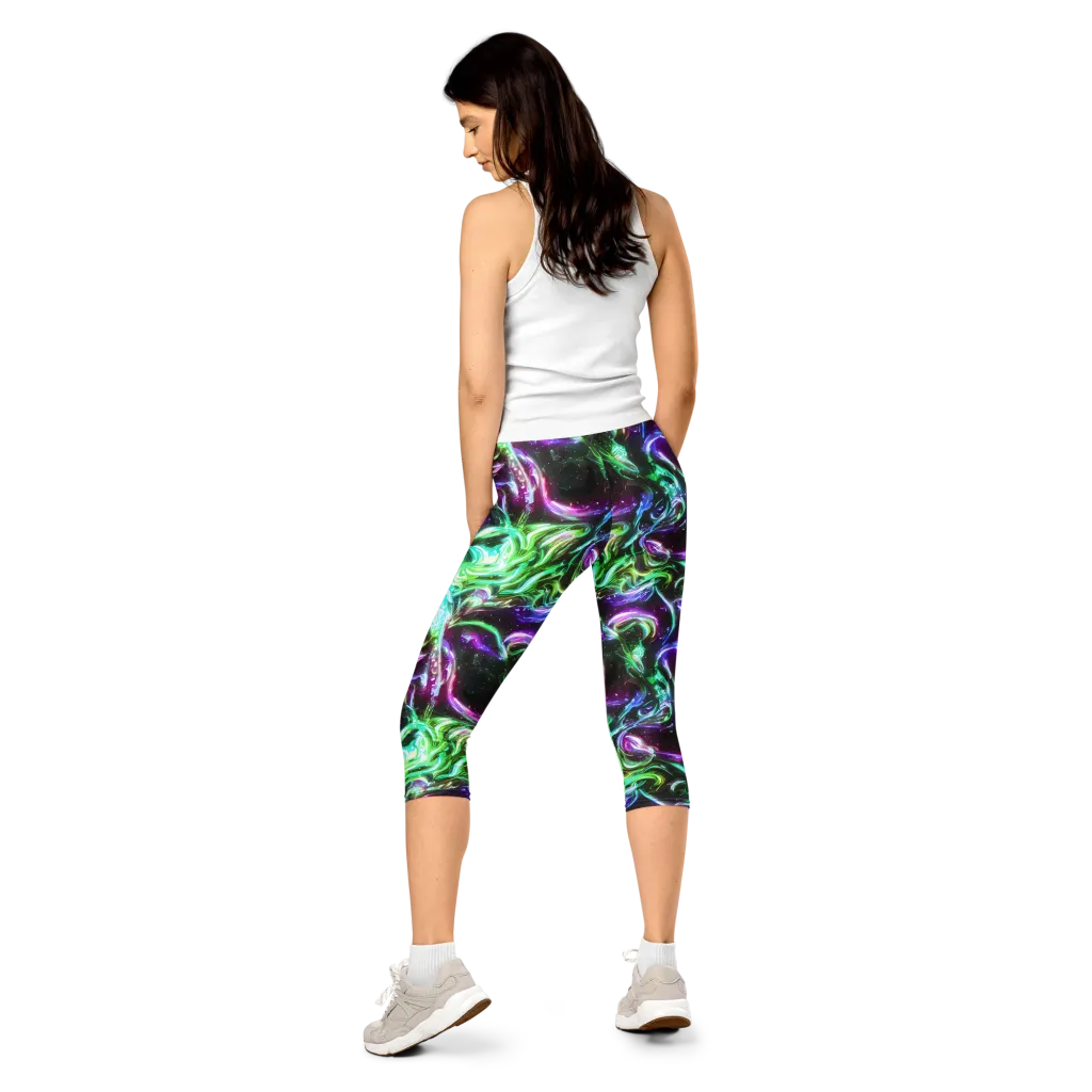 Stellar Serpent on Capri Leggings — Back