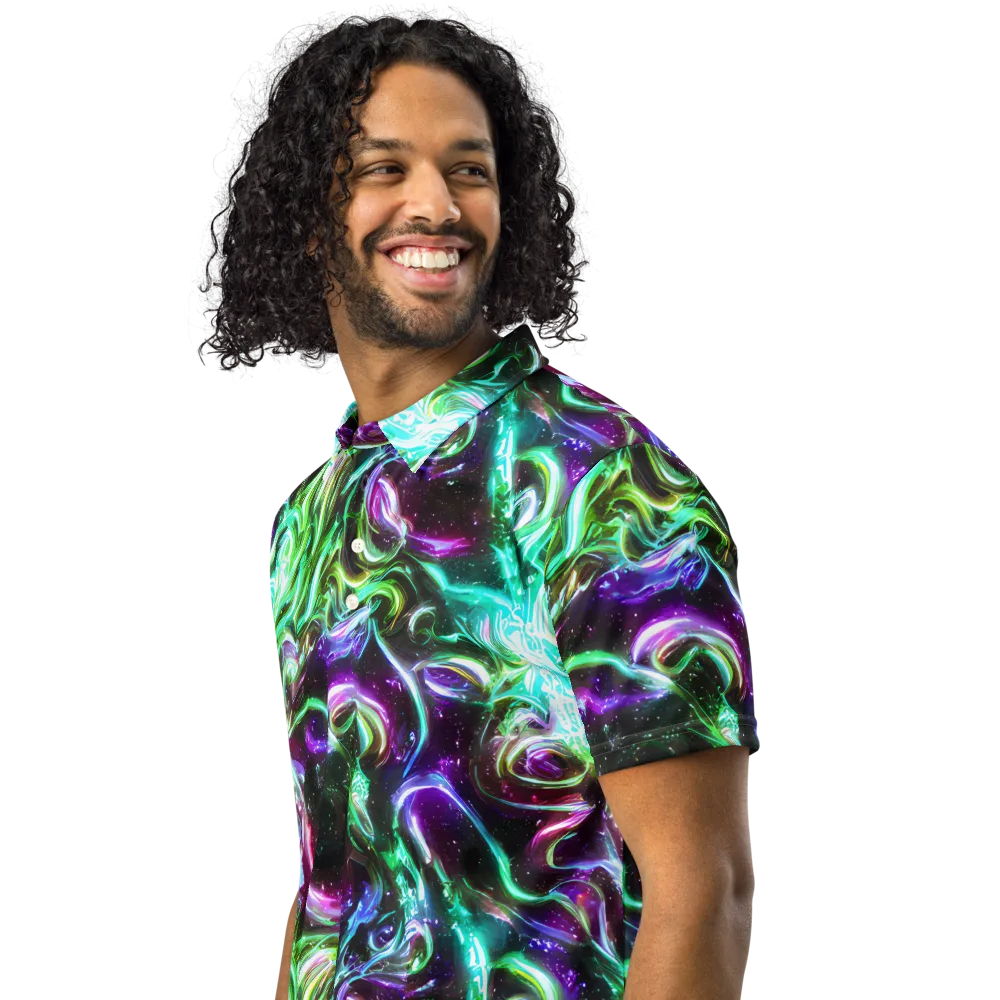 Stellar Serpent on Men's Slim Fit Polo Shirt — Left Front