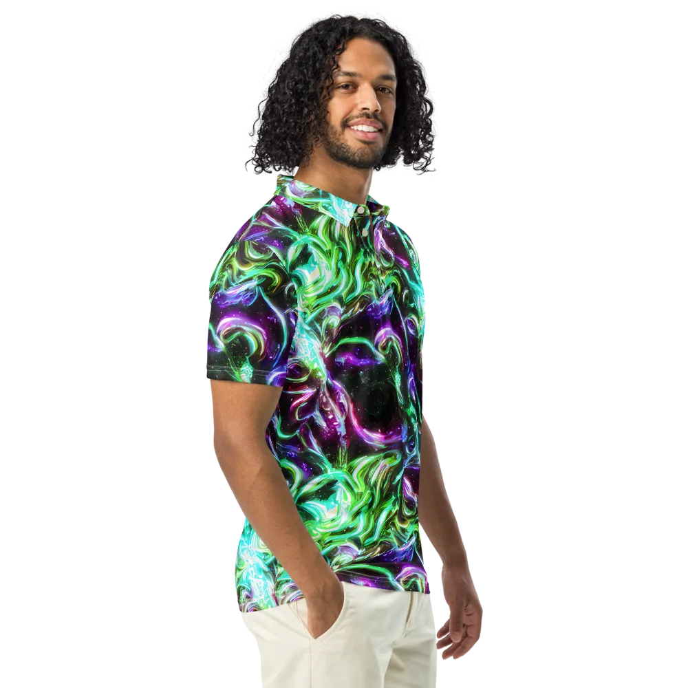 Stellar Serpent on Men's Slim Fit Polo Shirt — Right Front
