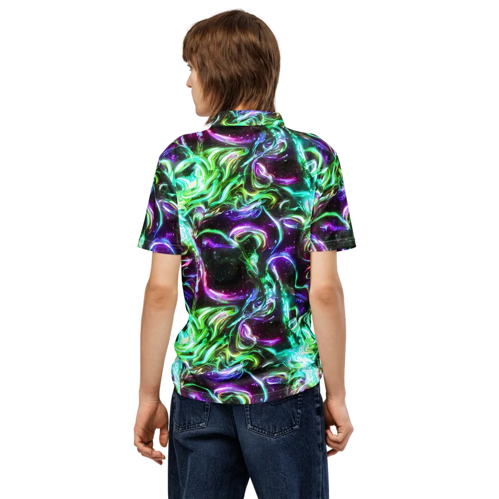 Stellar Serpent on Men's Slim Fit Polo Shirt — Back