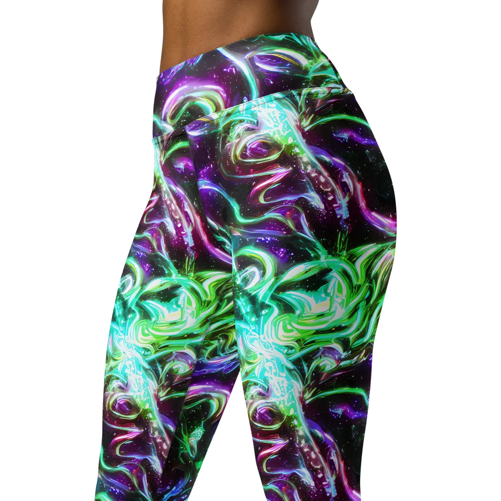 Stellar Serpent on Yoga Leggings — Left Front