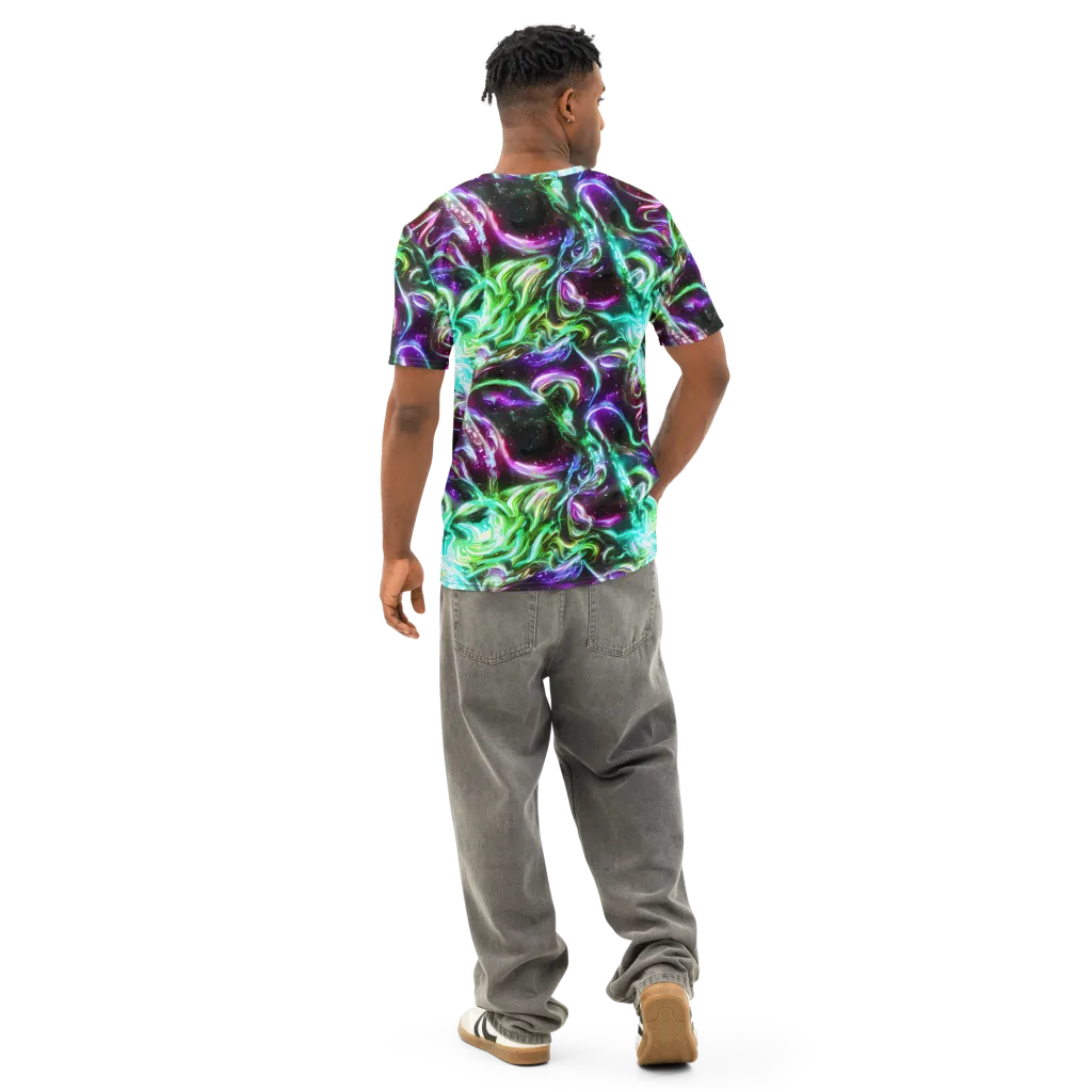 Stellar Serpent on Men's Cotton Crew Neck T-Shirt — Back