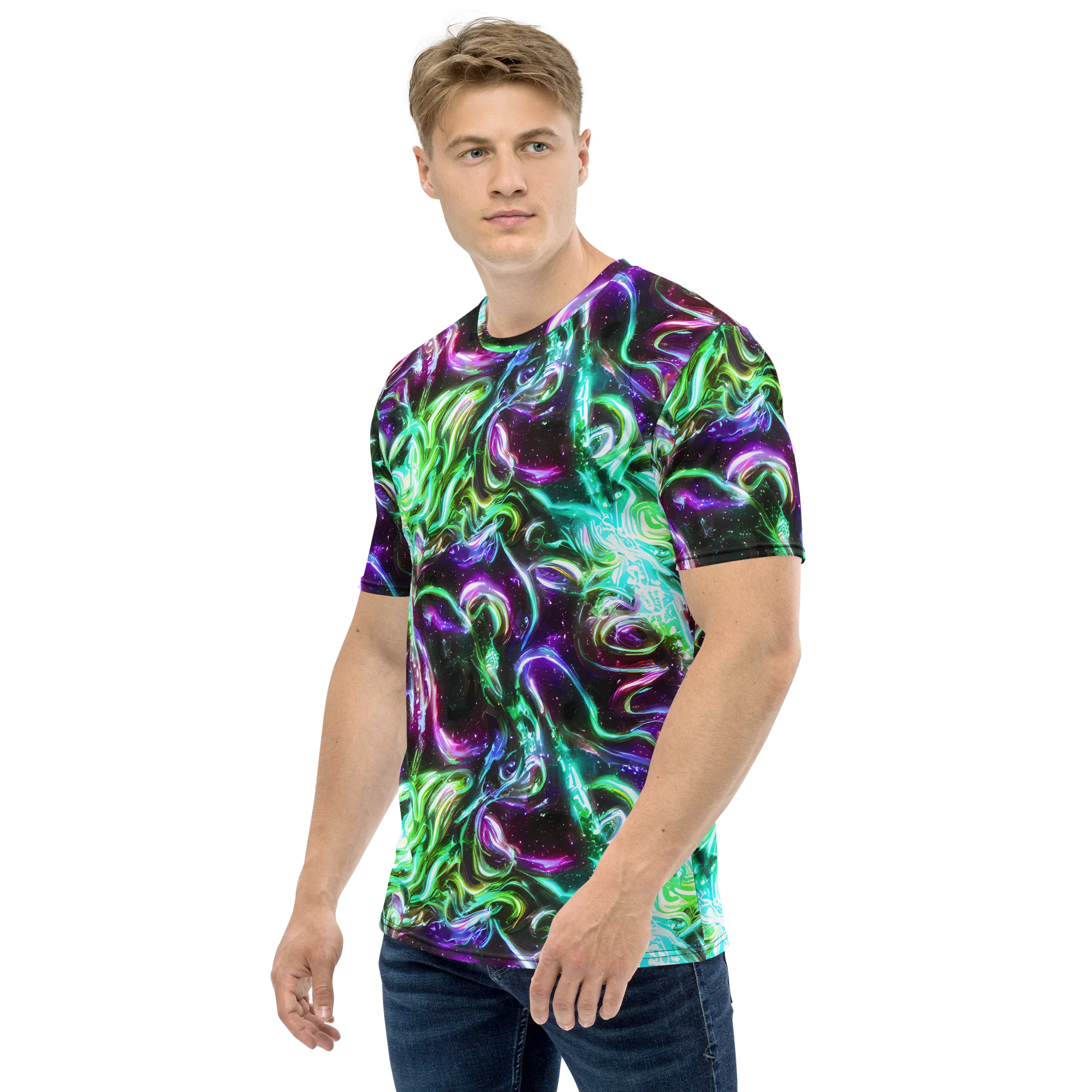 Stellar Serpent on Men's Crew Neck T-Shirt — Left