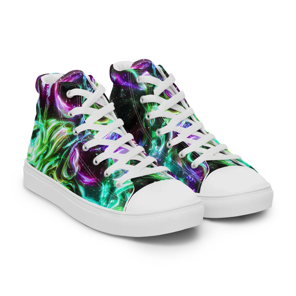 Stellar Serpent on Men's High Top Canvas Shoes — Right Front