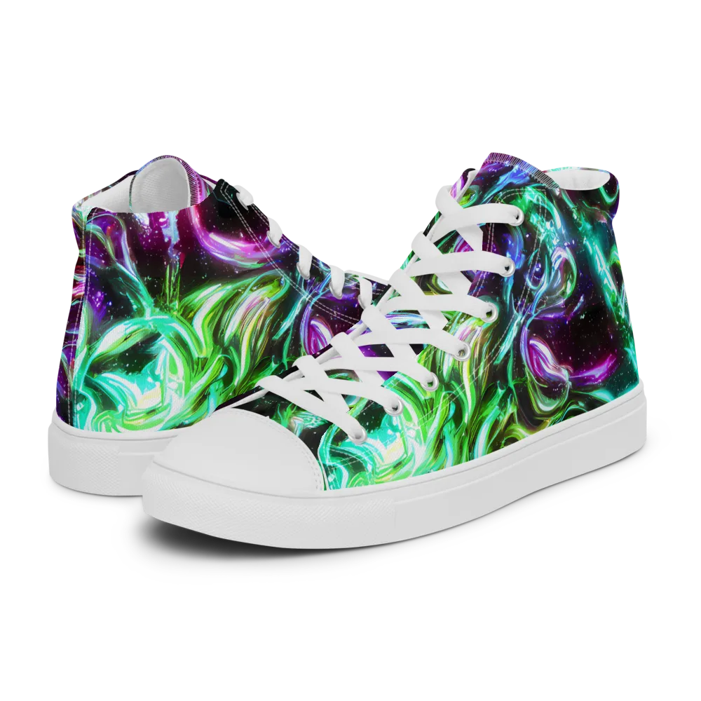 Stellar Serpent on Men's High Top Canvas Shoes — Left