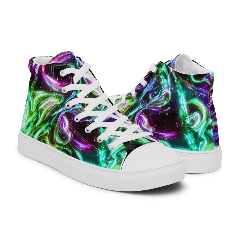 Stellar Serpent on Men's High Top Canvas Shoes — Right