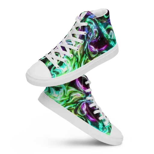 Stellar Serpent on a Men's High Top Canvas Shoes