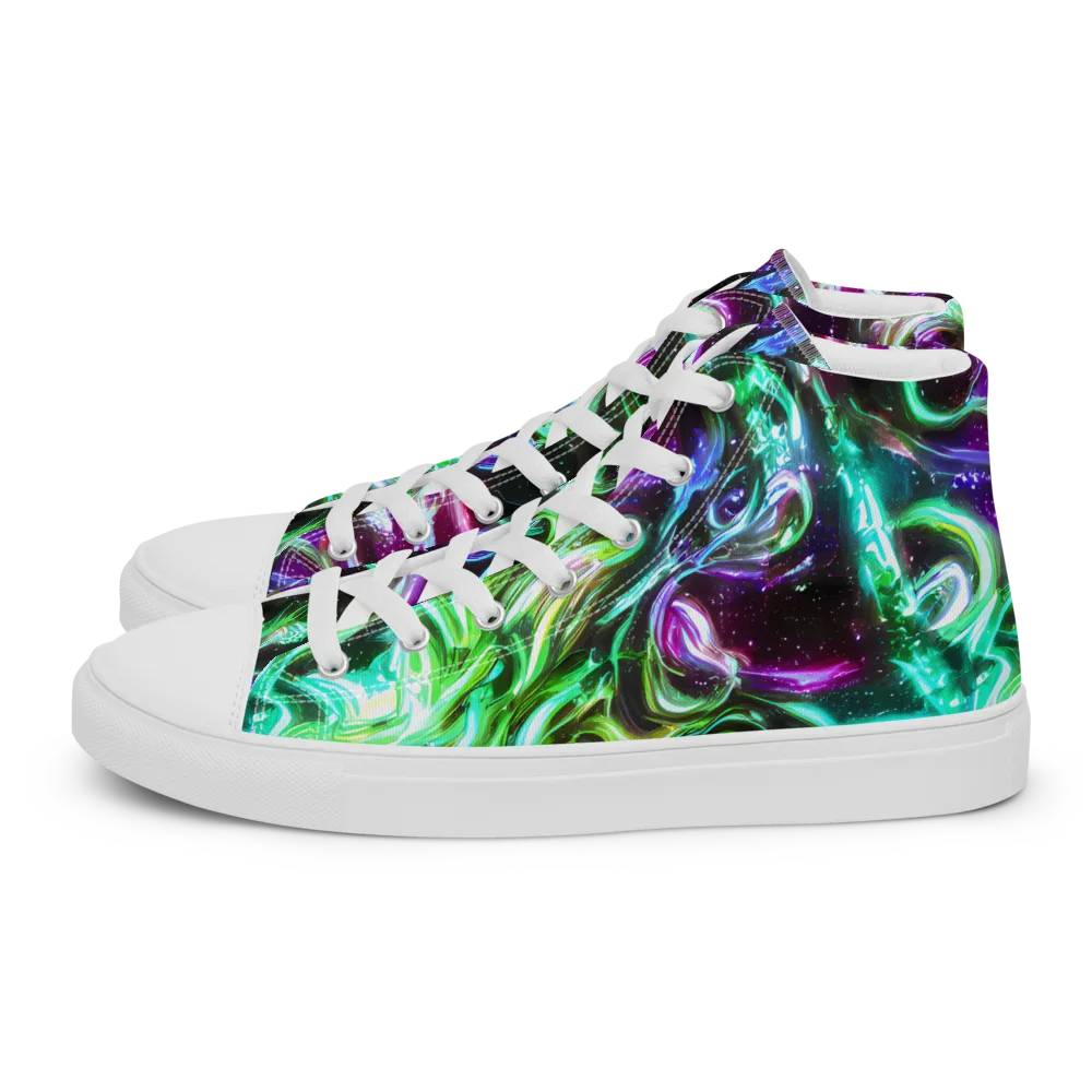 Stellar Serpent on Women's High Top Canvas Shoes — Left