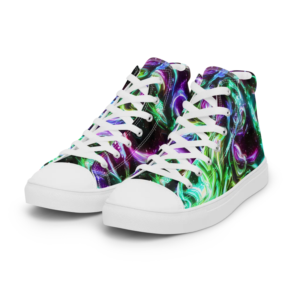 Stellar Serpent on Women's High Top Canvas Shoes — Left Front