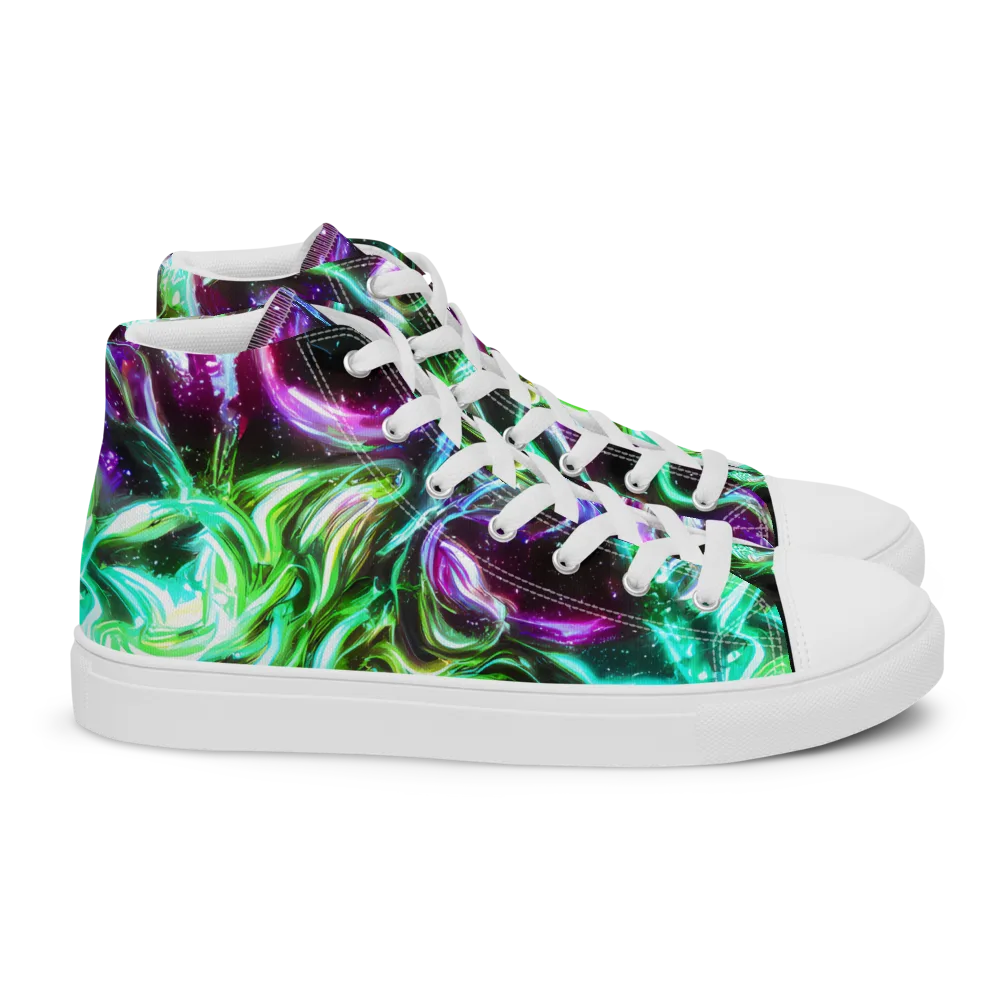 Stellar Serpent on Women's High Top Canvas Shoes — Right