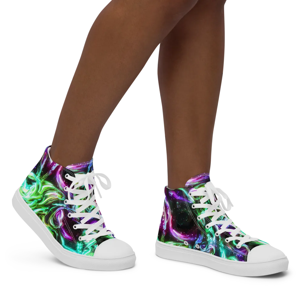 Stellar Serpent on Women's High Top Canvas Shoes — Right