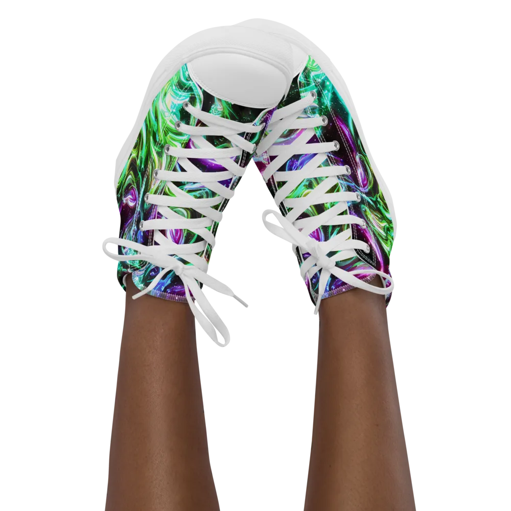 Stellar Serpent on Women's High Top Canvas Shoes — Front