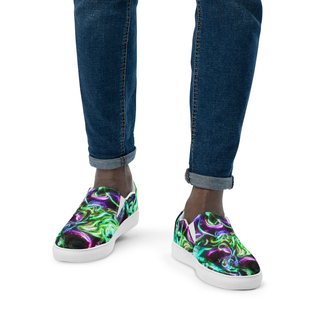 Stellar Serpent on Men's Slip-On Canvas Shoes — Front