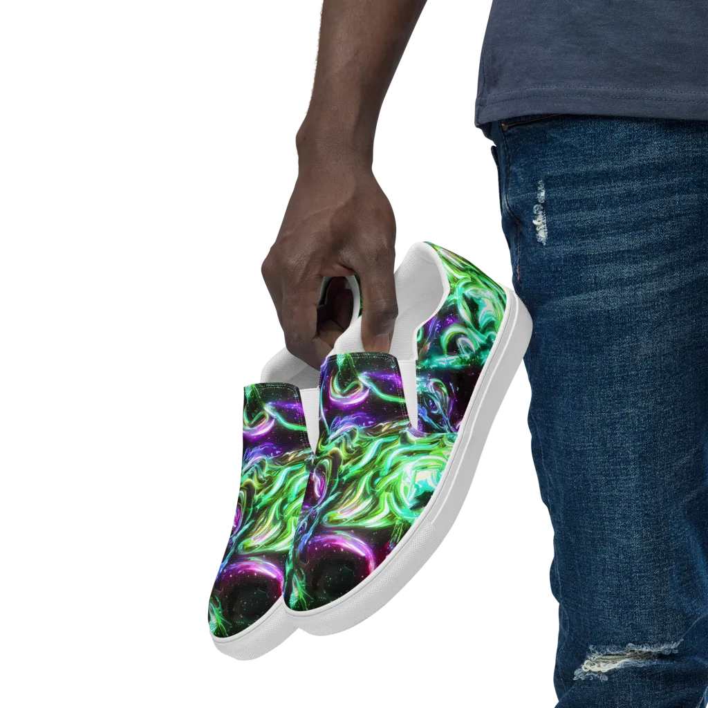 Stellar Serpent on Men's Slip-On Canvas Shoes — Left Front