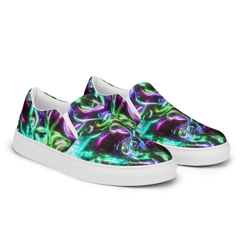 Stellar Serpent on Women's Slip-On Canvas Shoes — Right Front