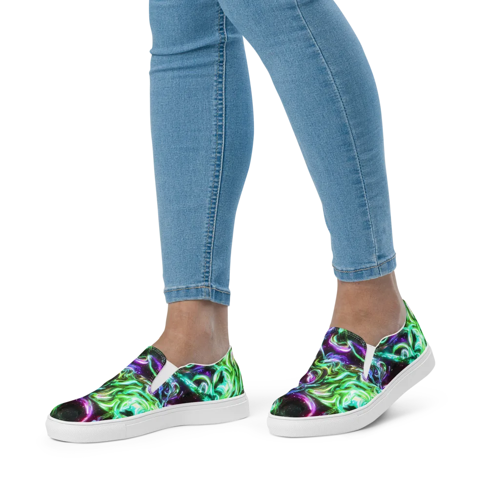 Stellar Serpent on Women's Slip-On Canvas Shoes — Front