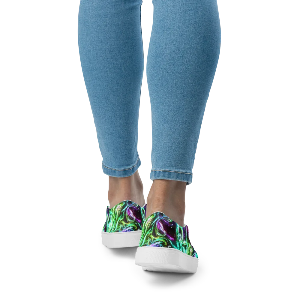 Stellar Serpent on Women's Slip-On Canvas Shoes — Back