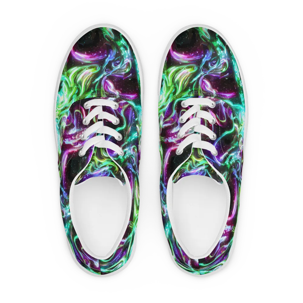 Stellar Serpent on Men's Lace-Up Canvas Shoes — Front