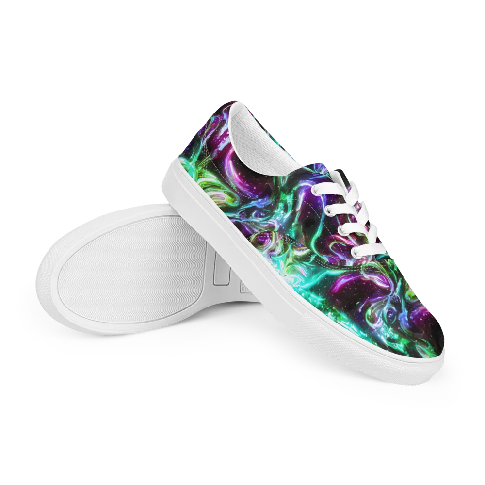 Stellar Serpent on Men's Lace-Up Canvas Shoes — Right Front