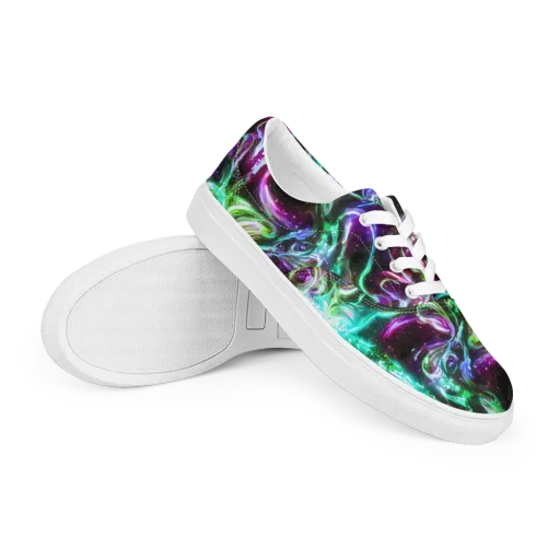 Stellar Serpent on a Men's Lace-Up Canvas Shoes