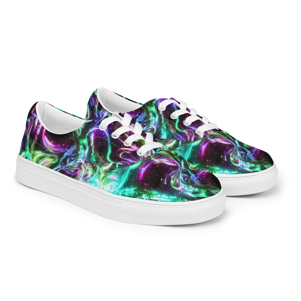 Stellar Serpent on Men's Lace-Up Canvas Shoes — Right Front