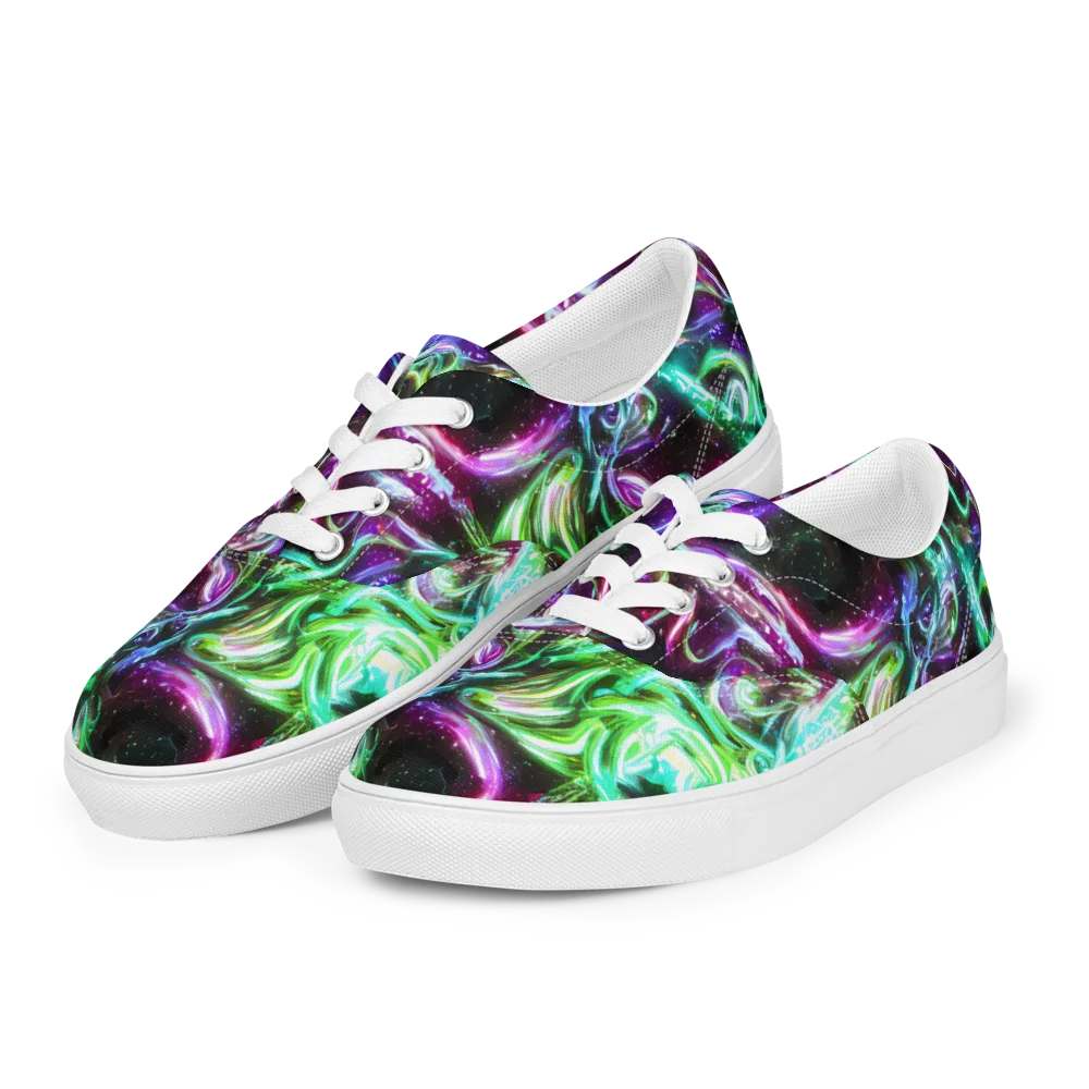Stellar Serpent on Men's Lace-Up Canvas Shoes — Left Front