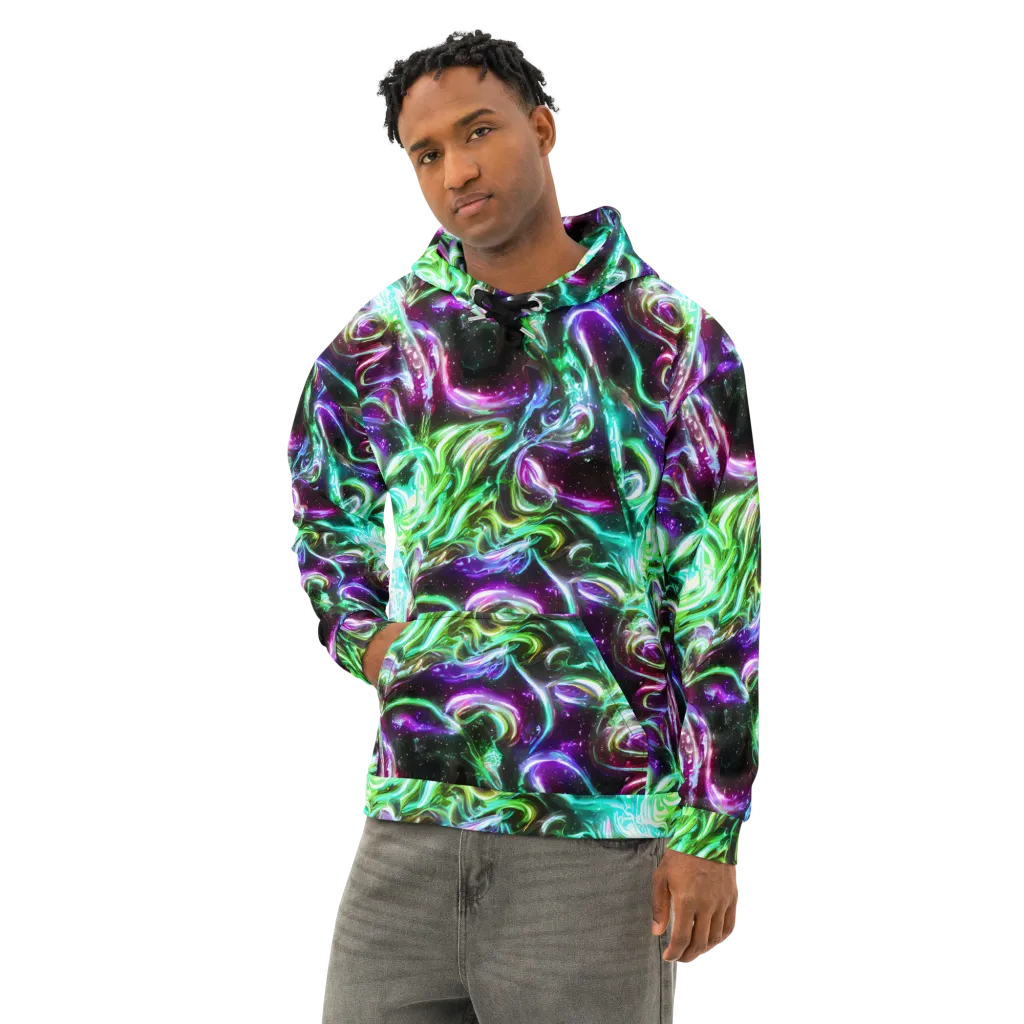 Stellar Serpent on Cotton Hoodie — Left Front