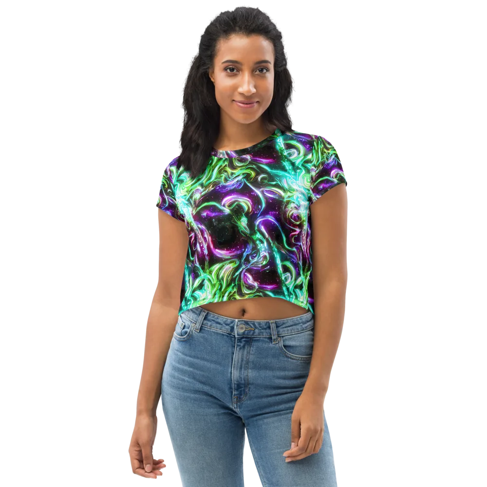 Stellar Serpent on Crop Tee — Front