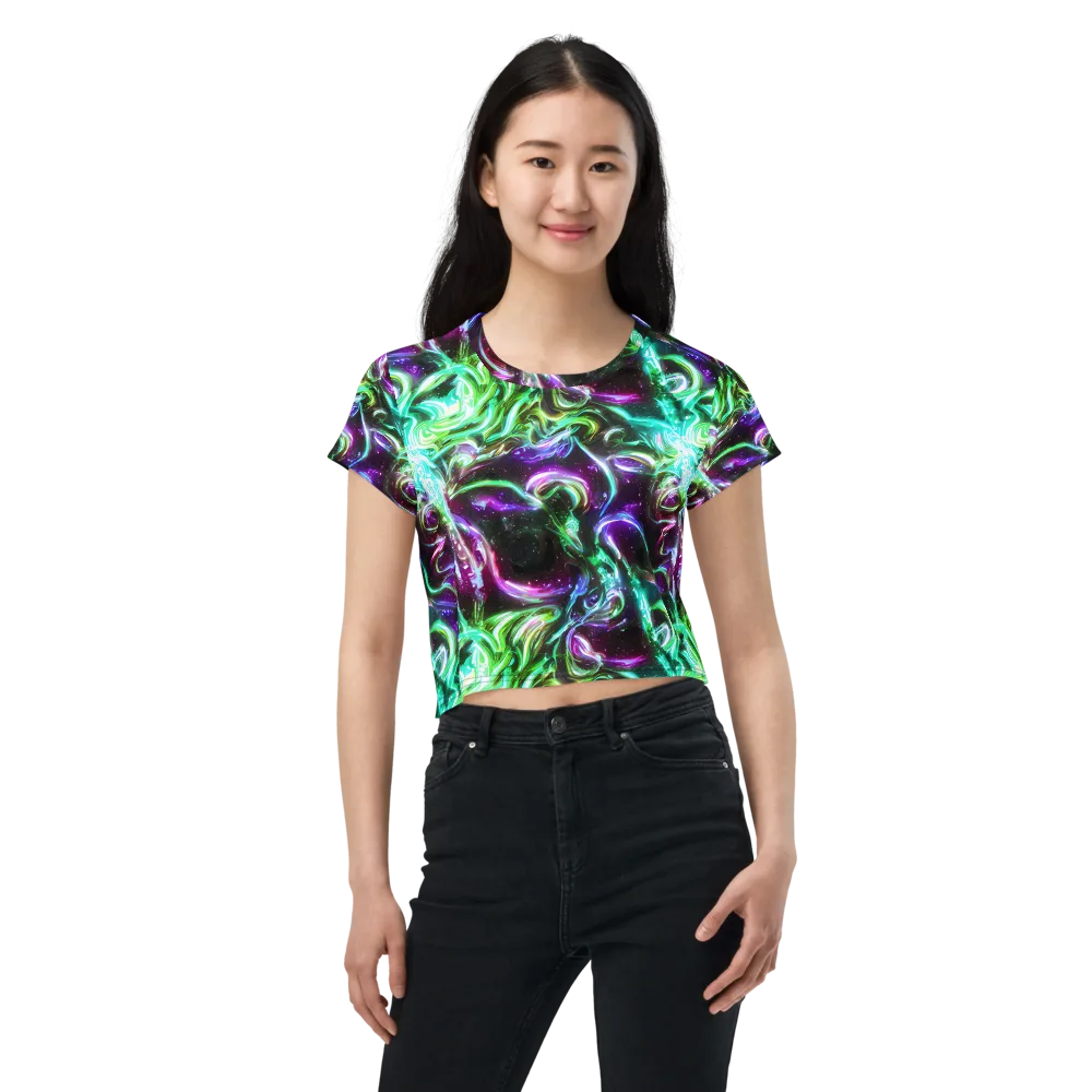 Stellar Serpent on Crop Tee — Front