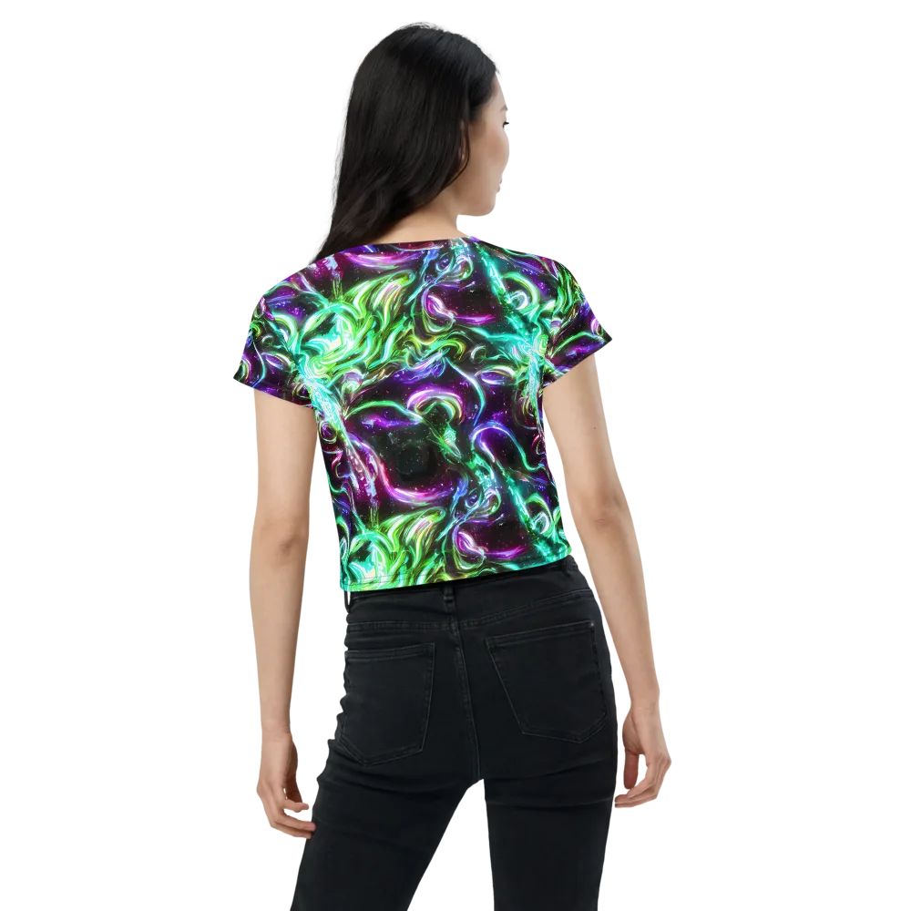 Stellar Serpent on Crop Tee — Back