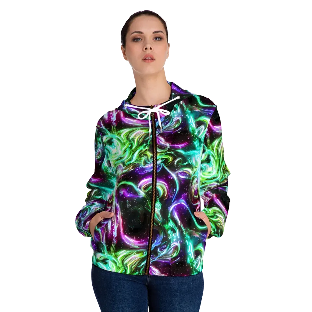 Stellar Serpent on Women's Full-Zip Hoodie — Front On Person