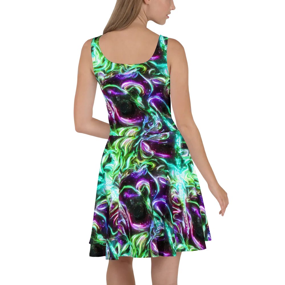 Stellar Serpent on Skater Dress — Back