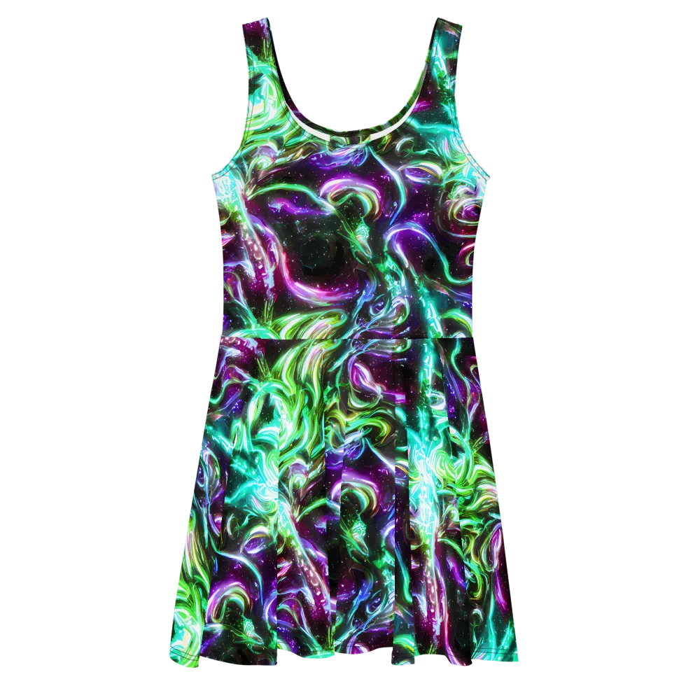 Stellar Serpent on Skater Dress — Front