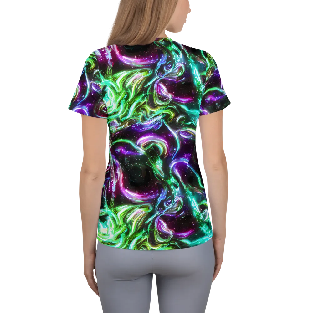 Stellar Serpent on Women's Athletic T-Shirt — Back