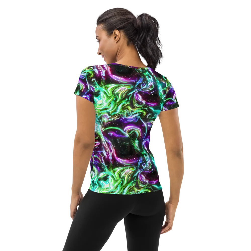 Stellar Serpent on Women's Athletic T-Shirt — Back