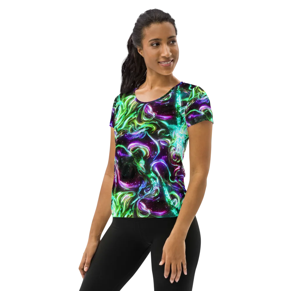 Stellar Serpent on Women's Athletic T-Shirt — Left