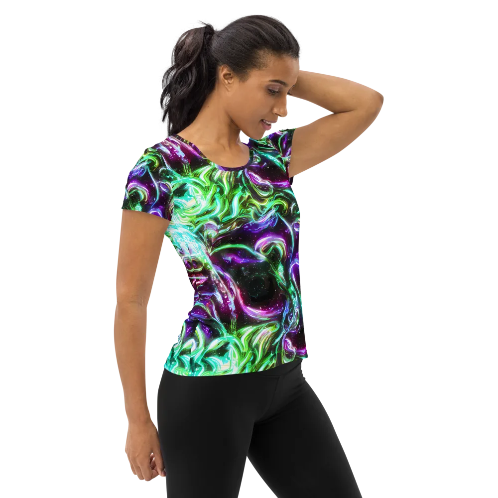 Stellar Serpent on Women's Athletic T-Shirt — Right