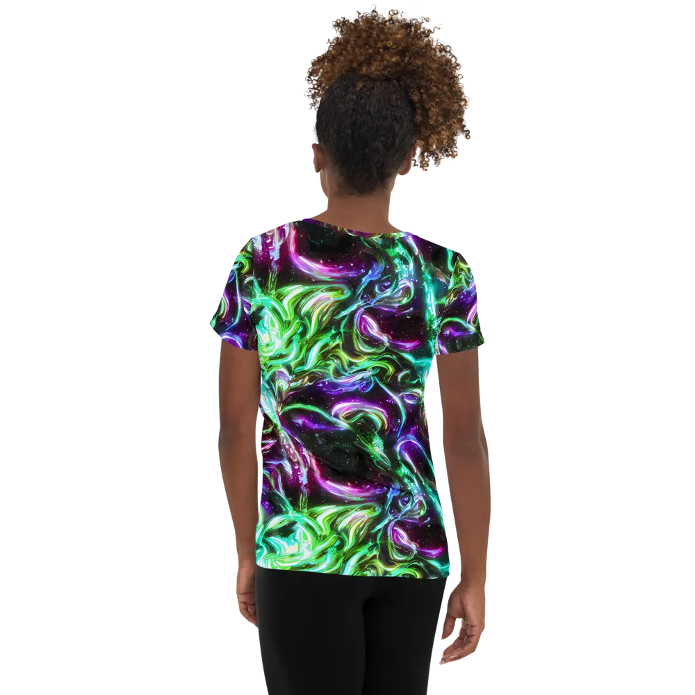 Stellar Serpent on Women's Athletic T-Shirt — Back