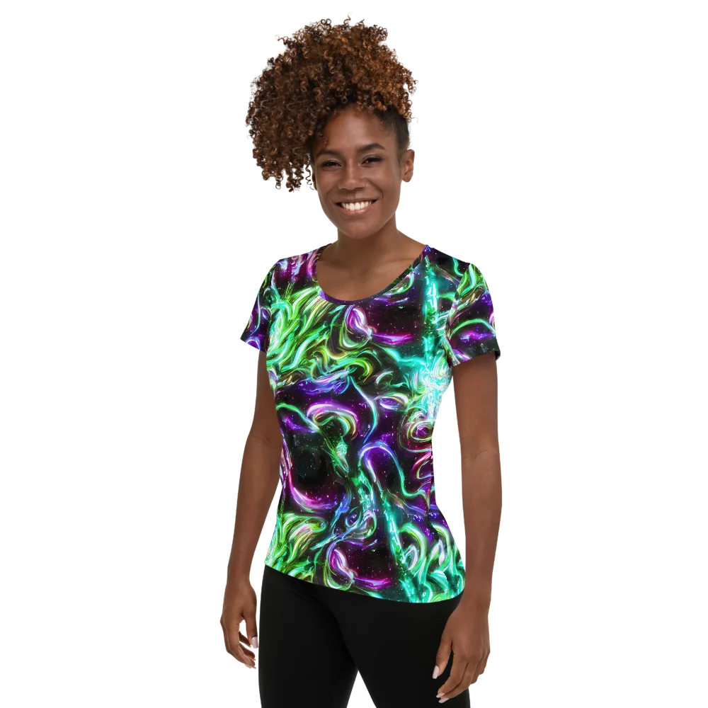 Stellar Serpent on Women's Athletic T-Shirt — Left