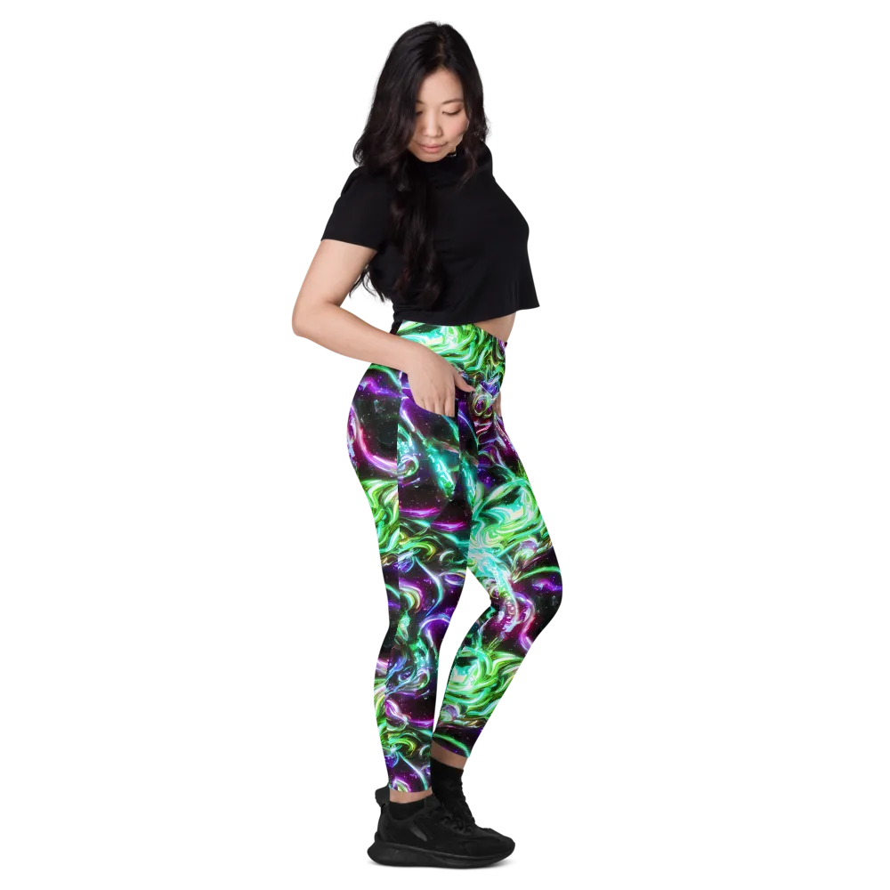 Stellar Serpent on Leggings with Pockets — Right