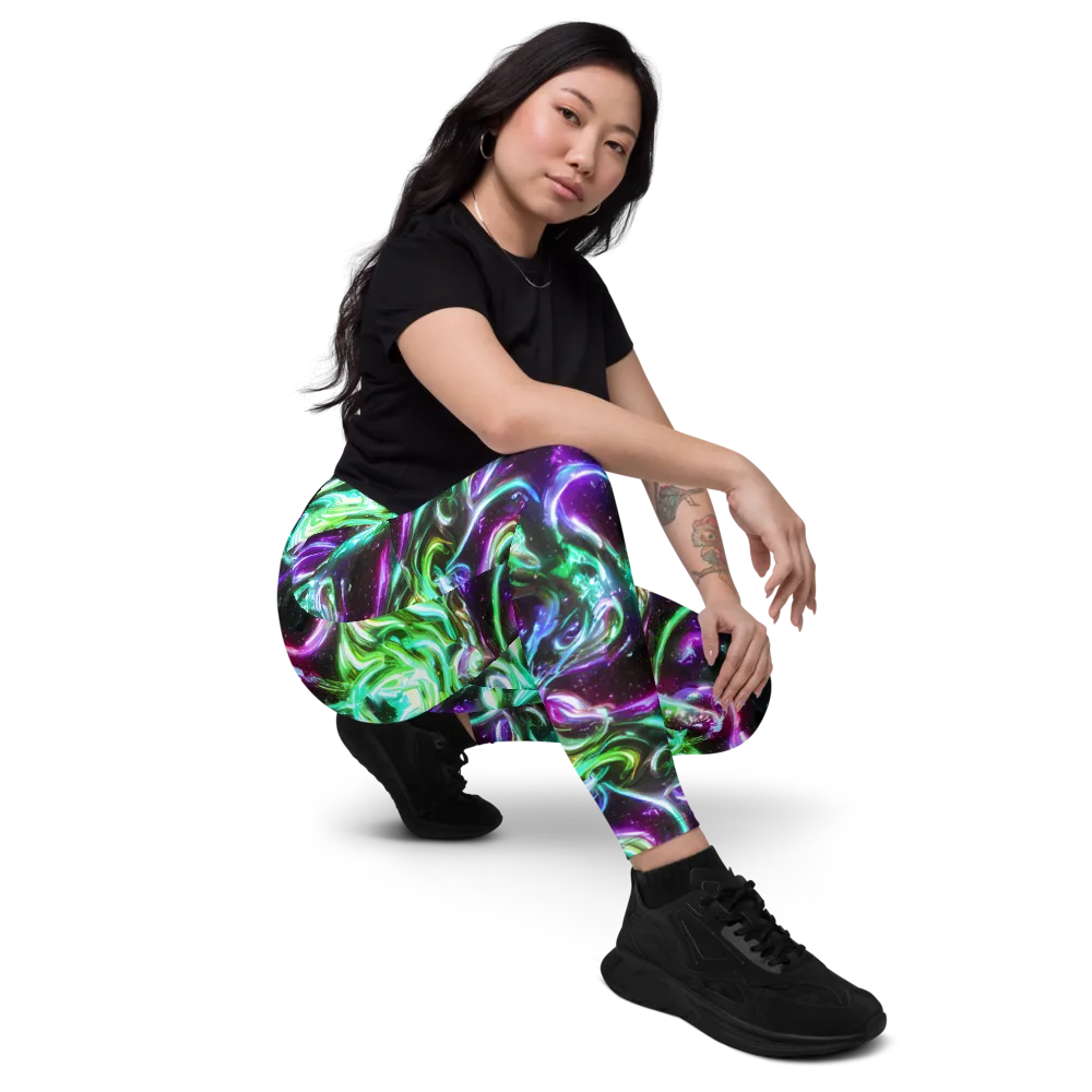 Stellar Serpent on Leggings with Pockets — Right Front