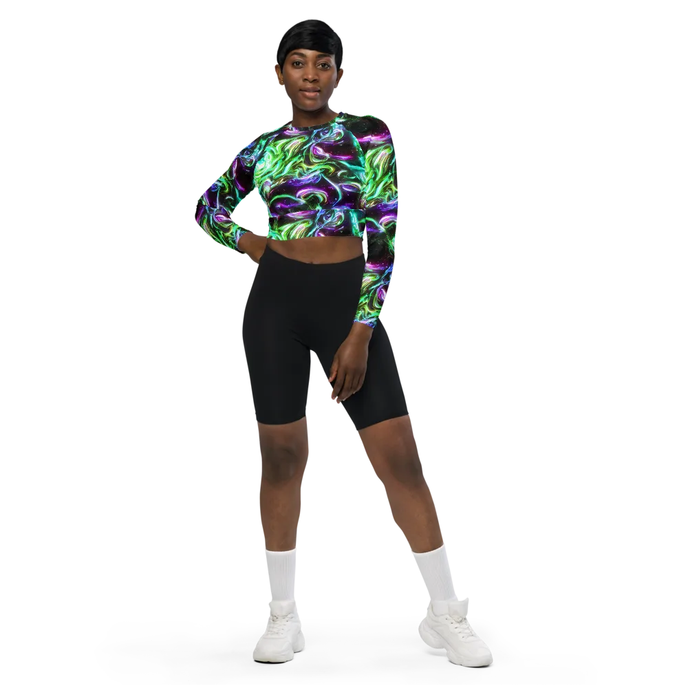 Stellar Serpent on Long Sleeve Crop Top — Front